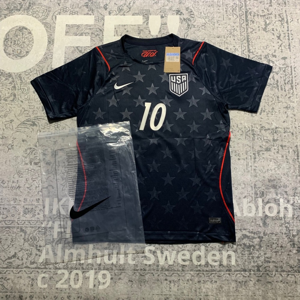 Nike USMNT Pulisic #10 Soccer Jersey Mens Size M Navy Blue Star Pattern NWT
